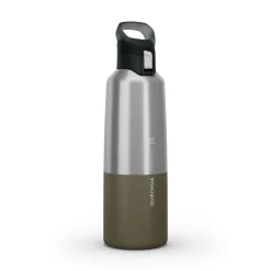Quechua Isothermal Stainless Steel Hiking Flask MH500 1 L Khaki