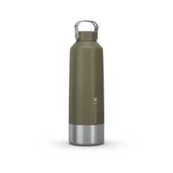 Quechua Stainless Steel Hiking Flask With Screw Cap MH100 1.5 L Khaki
