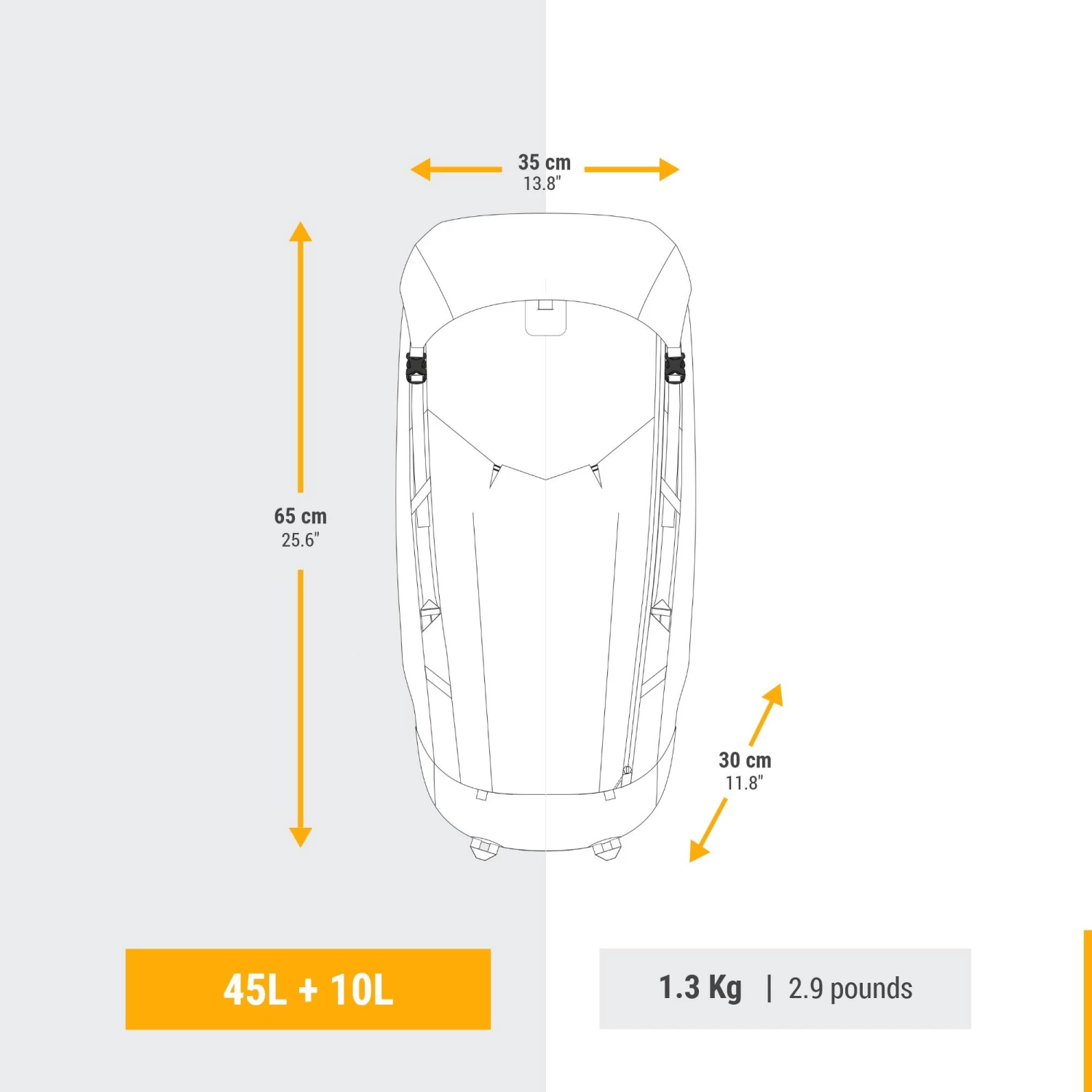 Women’s Ultralight Trekking Backpack 45+10 L 3 Women’s Ultralight Trekking Backpack 45+10 L - Image 3