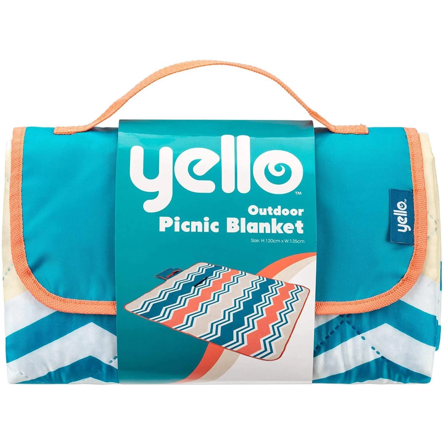 Yello Folding Picnic Blanket Zig Zag Design 1 Yello Folding Picnic Blanket Zig Zag Design