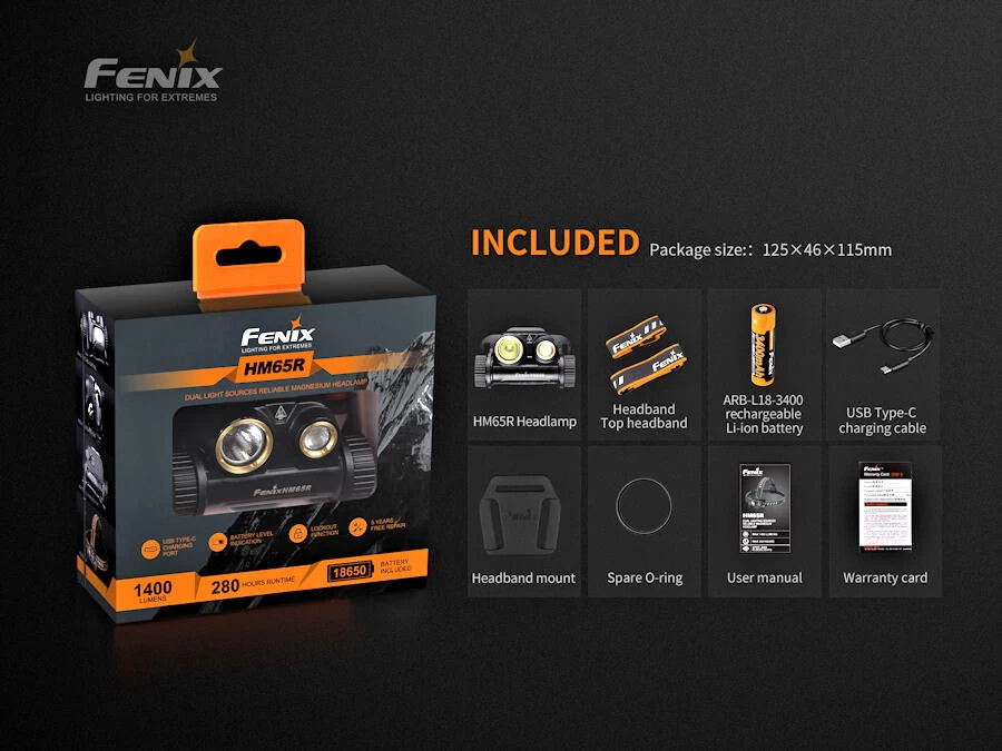 Fenix HM65R 1400 Lumen Rechargeable Headlamp 7 Fenix HM65R 1400 Lumen Rechargeable Headlamp - Image 7