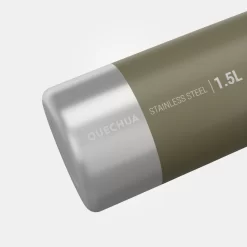 Quechua Stainless Steel Hiking Flask With Screw Cap MH100 1.5 L Khaki -Outdoor Camping Store ke00fb3c1718e1f1884a8d1ed33b7a366