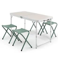 Quechua FOLDING CAMPING TABLE - 4 STOOLS - 4 TO 6 PEOPLE