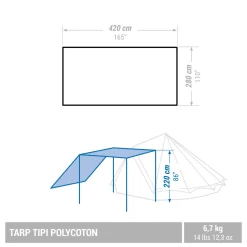 Quechua CAMPING TARP - TEPEE POLYCOTTON - 6 PERSON -Outdoor Camping Store ke30b7f3a23affb145c4ab3ef67f6c363 scaled